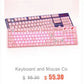 Fashion Keyboard and Mouse Set Wireless PC Gamer Keyboards and Mouse Kit Ultra Thin Office Ergonomic Gaming Keypad Mice Purple