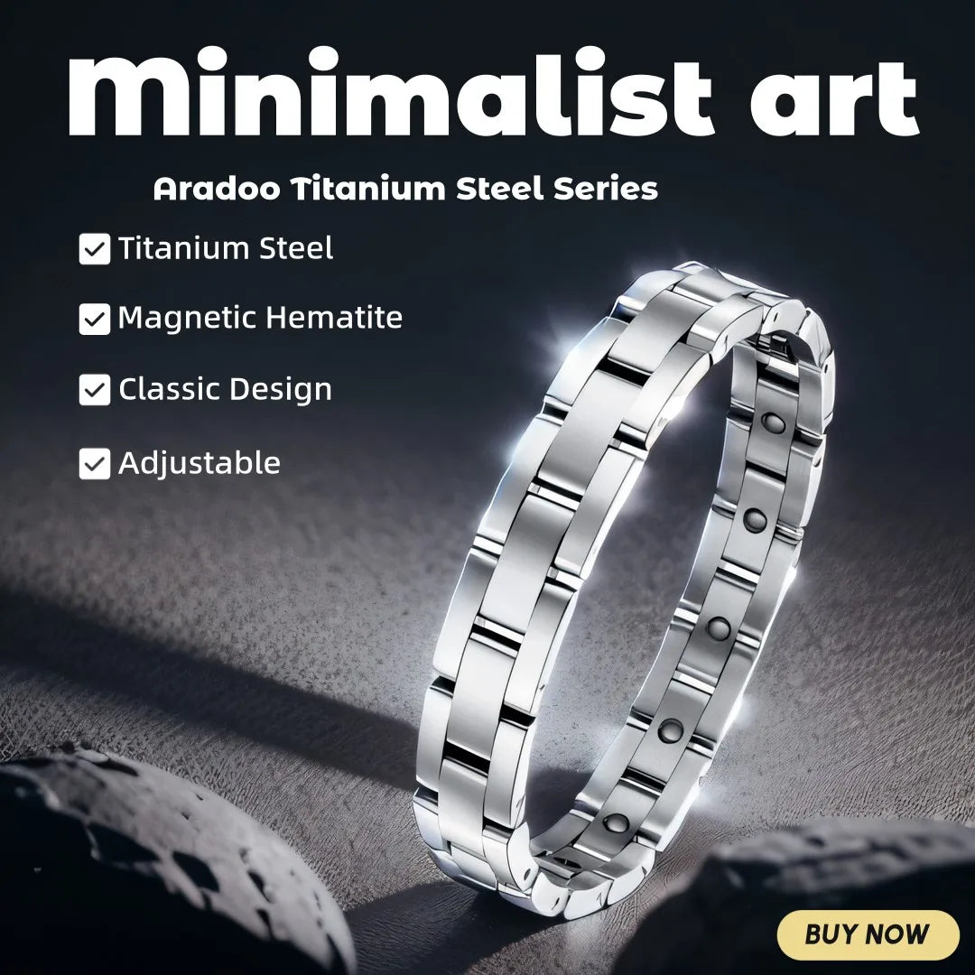 Titanium Steel Magnetic Bracelet Simple Design Stainless Steel Men's Bracelets