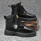 High Top Boots Men's Leather Shoes Fashion Outdoor Ankle Boots for Men Lace-Up Comfortable Male Boots Non Slip Flat Boot Botas