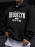 Best-selling Men's Oversized Long-Sleeved Hooded Jacket for Autumn-Winter. Brooklyn New York Letter-Printed Couple Hoodie