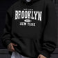 Best-selling Men's Oversized Long-Sleeved Hooded Jacket for Autumn-Winter. Brooklyn New York Letter-Printed Couple Hoodie
