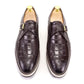 Men's Leather Casual Shoes Crocodile Pattern Luxury Brand Handmade Single Buckle Monk Strap Sneakers Flat Dress Shoes for Men