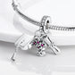 2026 Hot Sale Charms Bead 925 Sterling Silver Pink Butterfly Luminous Firefly Dangle Fit Bangle Bracelet Necklace DIY Jewelry