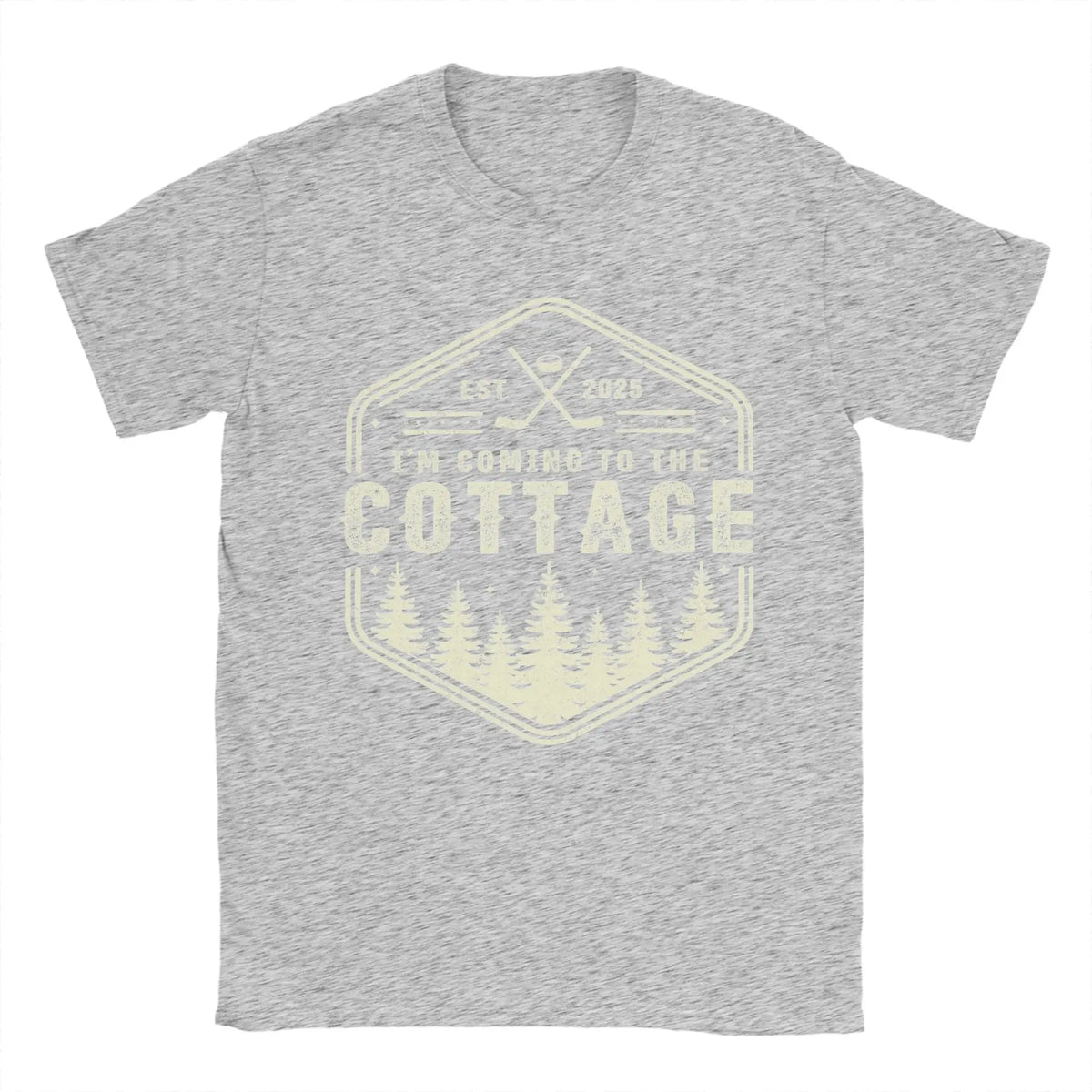 Vintage I'm Coming to the Cottage Heated Rivalry Quote  T-Shirts for Men Cotton T Shirt  Short Sleeve Tees Gift Idea Clothing