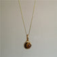 Vintage Leather Brown Stone Sun Pendant Beaded Choker Clavicle Chain Necklace For Women Unique Y2K Personalized Grunge Jewelry