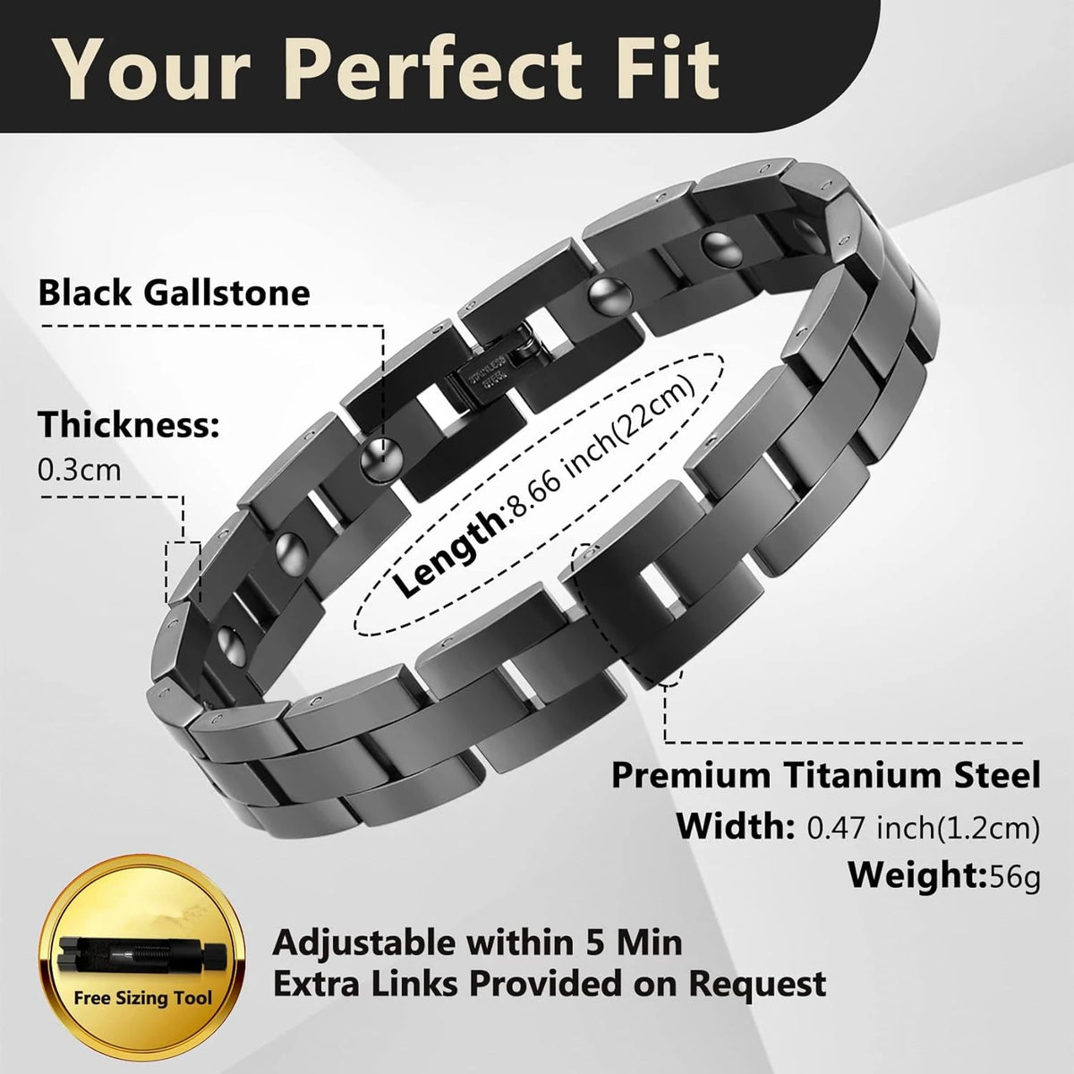 Titanium Steel Magnetic Bracelet Simple Design Stainless Steel Men's Bracelets