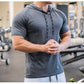 Men Running Hoodies Bodybuilding Sport Hooded Short Sleeve Gyms Fitness Clothing Muscle Shirt Quick Drying Training T-Shirt