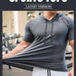 Men Running Hoodies Bodybuilding Sport Hooded Short Sleeve Gyms Fitness Clothing Muscle Shirt Quick Drying Training T-Shirt