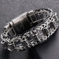 Religious Man Bracelet Stainless Steel 22MM Width Buddhist Scriptures Link Men's Bracelets Leather Wristband On Hand Jewelry