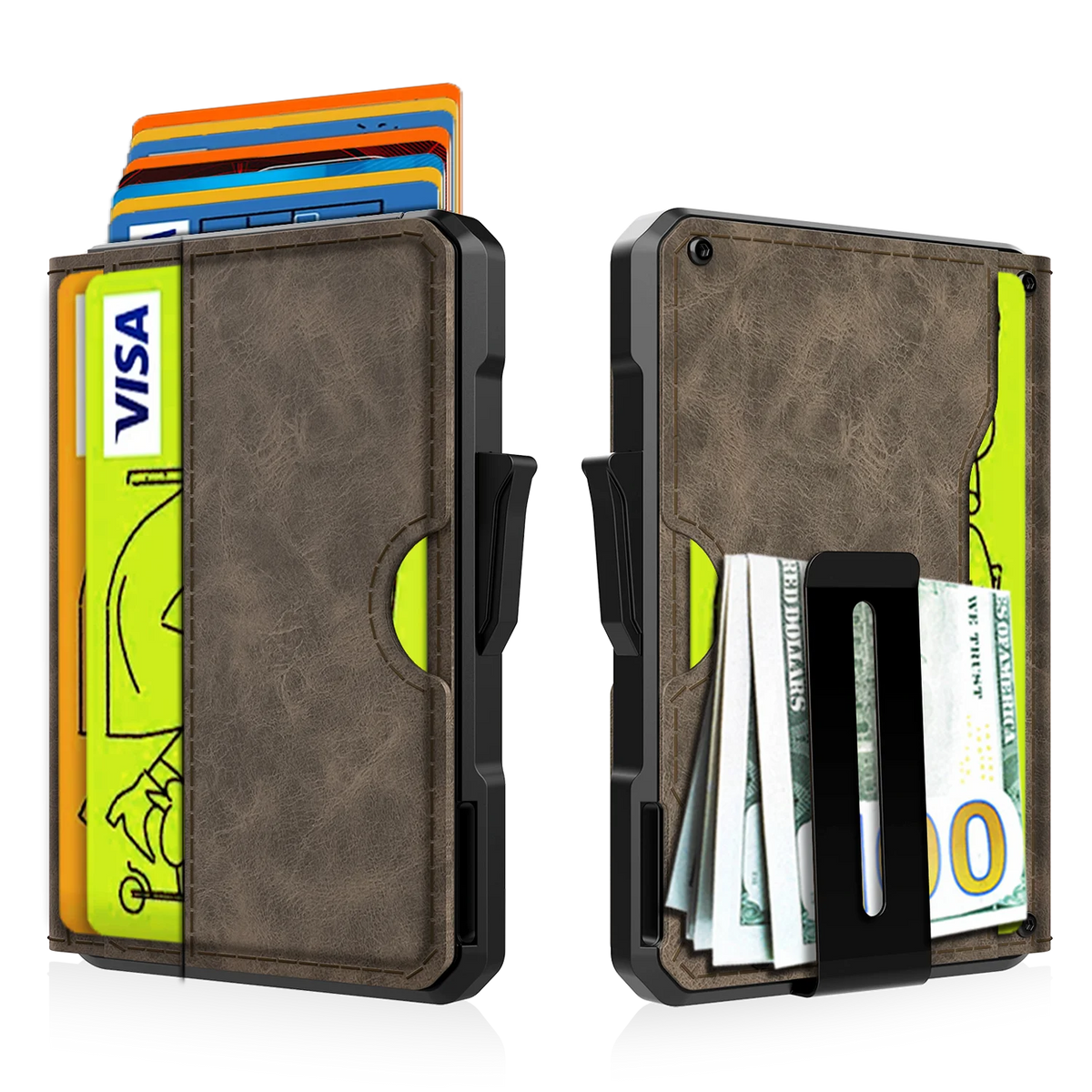 Wallet for Men - with Money Clip Slim Leather Slots Credit Card Holder RFID Blocking Bifold Minimalist Wallet