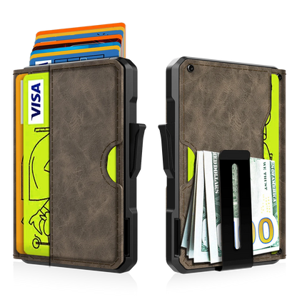 Wallet for Men - with Money Clip Slim Leather Slots Credit Card Holder RFID Blocking Bifold Minimalist Wallet