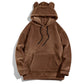 New Top Men and Women Funny Warm Hoodies for Men Clothing Bear Ears Casual Loose Sports Hoodie Unisex