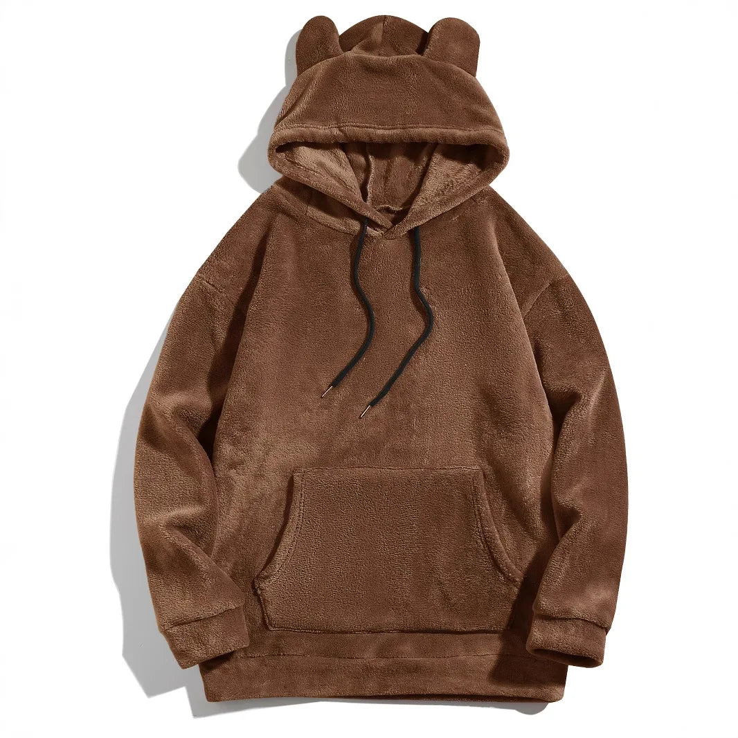 New Top Men and Women Funny Warm Hoodies for Men Clothing Bear Ears Casual Loose Sports Hoodie Unisex