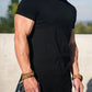 Muscle Fitness T-shirt Summer Men's Athleisure Workout short sleeve T-shirt High Quality cotton Men T-shirt Gym Sport Shirt Tops