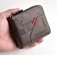 Men's Wallet Made of PU Wax Oil Skin Purse for Men Coin Purse Short Male Card Holder Wallets Zipper Around Money Coin Purse