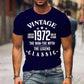 Vintage 1972 The Man The Myth The Legend Classic T-shirts For Men Summer Tee Shirt Femme Casual Short Sleeve Round Neck Tops T