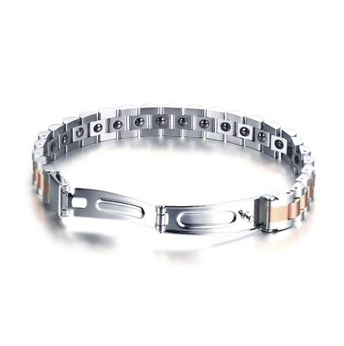 ARADOO Titanium Steel Watch Band Men's Bracelets Stainless Steel Magnetic Wristband Bracelet Gentlemen Jewelry Gifts