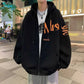 Oversized Zipper Printed Hoodies for Men Loose Casual Fashion Hooded Jacket Solid Color Fashion Sweatshirts Men's Clothing