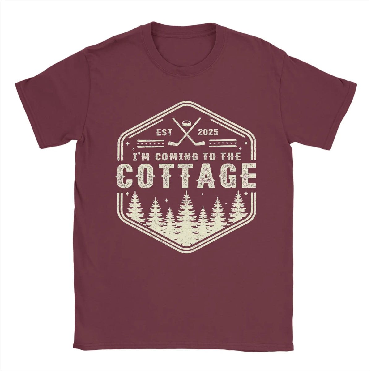 Vintage I'm Coming to the Cottage Heated Rivalry Quote  T-Shirts for Men Cotton T Shirt  Short Sleeve Tees Gift Idea Clothing
