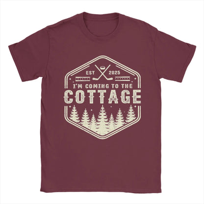 Vintage I'm Coming to the Cottage Heated Rivalry Quote  T-Shirts for Men Cotton T Shirt  Short Sleeve Tees Gift Idea Clothing