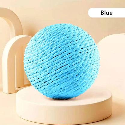 Interactive Sisal Cat Scratching Ball Toy For Kitten Teeth Cleaning Anti Bite 10CM Super Big Cat Ball Sounding Toy Pet Supplies