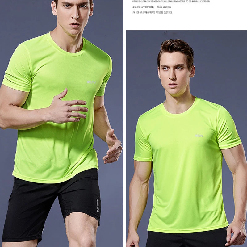 Summer Men Ice Silk t Shirt Short Sleeve t-Shirt Breathable Casual Tops Shirts Quick Dry Running Gym t-Shirts For Men Clothing