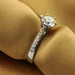 Luxury 925 Sterling Silver Classic Ring for Women Six claw jewelry simple 70ct diamond ring imitation diamond women's ring