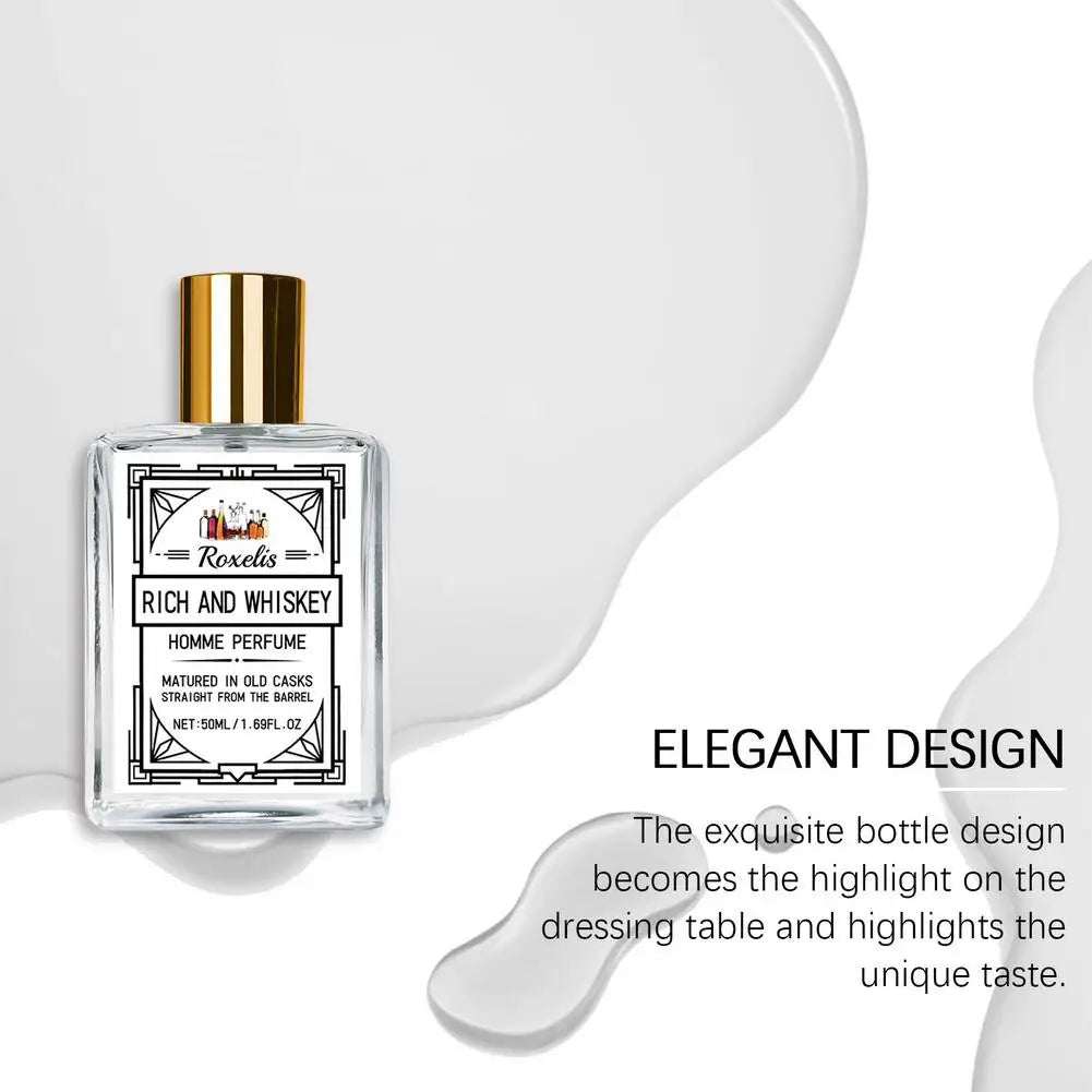 Men's Perfume Charming Whiskey Pheromone Natural Charm Attract Women Long-lasting Refreshing Elegant Fragrance Ideal Gift Dating
