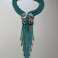 Statement Boho Long Acrylic Bead Necklace Handmade for Women Wedding Party Jewelry