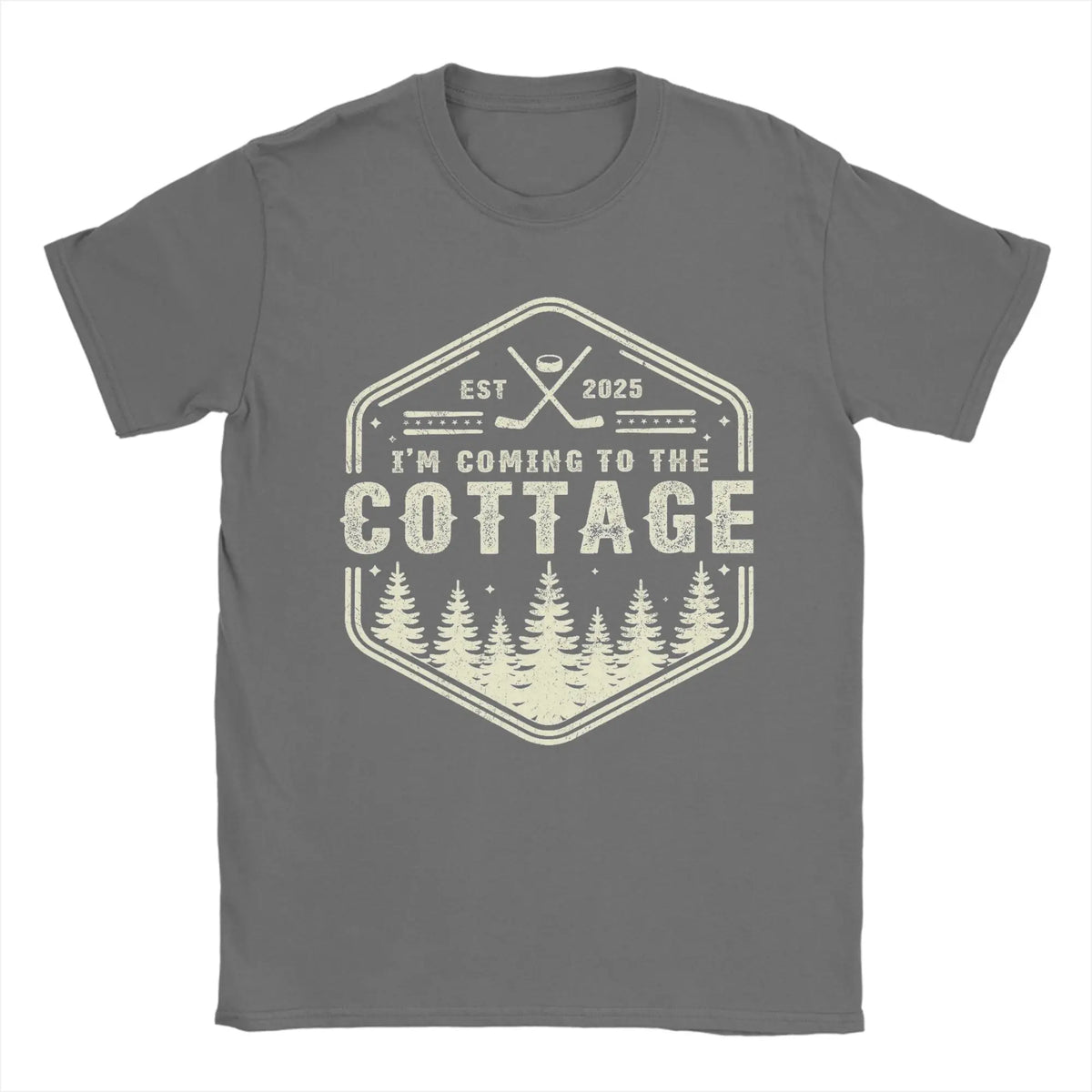 Vintage I'm Coming to the Cottage Heated Rivalry Quote  T-Shirts for Men Cotton T Shirt  Short Sleeve Tees Gift Idea Clothing