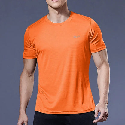 Summer Men Ice Silk t Shirt Short Sleeve t-Shirt Breathable Casual Tops Shirts Quick Dry Running Gym t-Shirts For Men Clothing