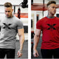 Tshirt for Men Bodybuilding  Graphic T Shirts Workout Fitness Men Clothing Short Sleeve Shirt Street Wear