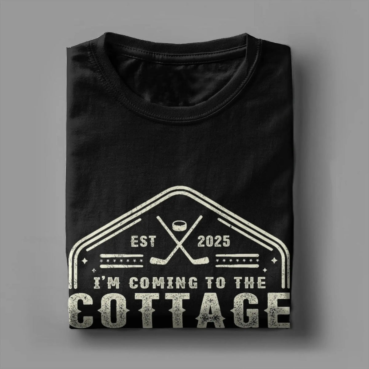 Vintage I'm Coming to the Cottage Heated Rivalry Quote  T-Shirts for Men Cotton T Shirt  Short Sleeve Tees Gift Idea Clothing