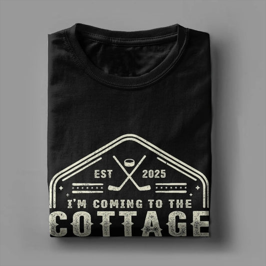 Vintage I'm Coming to the Cottage Heated Rivalry Quote  T-Shirts for Men Cotton T Shirt  Short Sleeve Tees Gift Idea Clothing