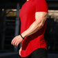 Muscle Fitness T-shirt Summer Men's Athleisure Workout short sleeve T-shirt High Quality cotton Men T-shirt Gym Sport Shirt Tops