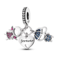 2026 Hot Sale Charms Bead 925 Sterling Silver Pink Butterfly Luminous Firefly Dangle Fit Bangle Bracelet Necklace DIY Jewelry
