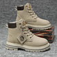 High Top Boots Men's Leather Shoes Fashion Outdoor Ankle Boots for Men Lace-Up Comfortable Male Boots Non Slip Flat Boot Botas