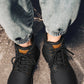 Men's high top boots four season outdoor work shoes anti slip and comfortable yellow boots fashion British casual leather boots