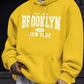 Best-selling Men's Oversized Long-Sleeved Hooded Jacket for Autumn-Winter. Brooklyn New York Letter-Printed Couple Hoodie
