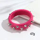 Fashion Pink Acrylic Rivets Round Bangle Bracelets for Women Novelty Geometric Chunky Cuff Bangles Y2K Jewelry Gifts Accessory