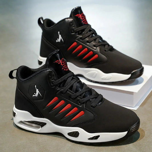 Men's Basketball Shoes - Comfortable Athletic Casual Shoes with Cushioned Rubber Soles, Lace-Up Design Suitable for Gym, Basketball, Jogging - All-Season Performance Shoes, Lightweight for Everyday Wear, Wear-Resistant and Du