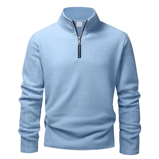 Men's Hoodies Sweatshirts Thicken Warm Fleece Tracksuit for Men Zipper Neck Pullover Men's Winter Clothing Soft Shell Men Hoodie