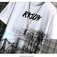 T-shirt for Men Hoodies Summer Men Clothing Cartoon Casual Harajuku Streetwear Print Hooded Top Short Sleeve Sweatshirts Men