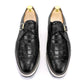 Men's Leather Casual Shoes Crocodile Pattern Luxury Brand Handmade Single Buckle Monk Strap Sneakers Flat Dress Shoes for Men