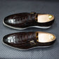 Men's Leather Casual Shoes Crocodile Pattern Luxury Brand Handmade Single Buckle Monk Strap Sneakers Flat Dress Shoes for Men