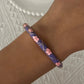 Elegant Enamel Dropped Glaze Flower Texture Bracelet For Women Retro Gold Plated Evil Eye Floral Zircon Bangle Party Jewelry