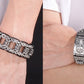 Religious Man Bracelet Stainless Steel 22MM Width Buddhist Scriptures Link Men's Bracelets Leather Wristband On Hand Jewelry