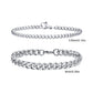 2pcs Men's Chain Bracelets,Stainless Steel Silver Gold Black Color Twist Rope Chain Wristband,Trendy Cuban Link Chains Gift
