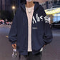 Oversized Zipper Printed Hoodies for Men Loose Casual Fashion Hooded Jacket Solid Color Fashion Sweatshirts Men's Clothing