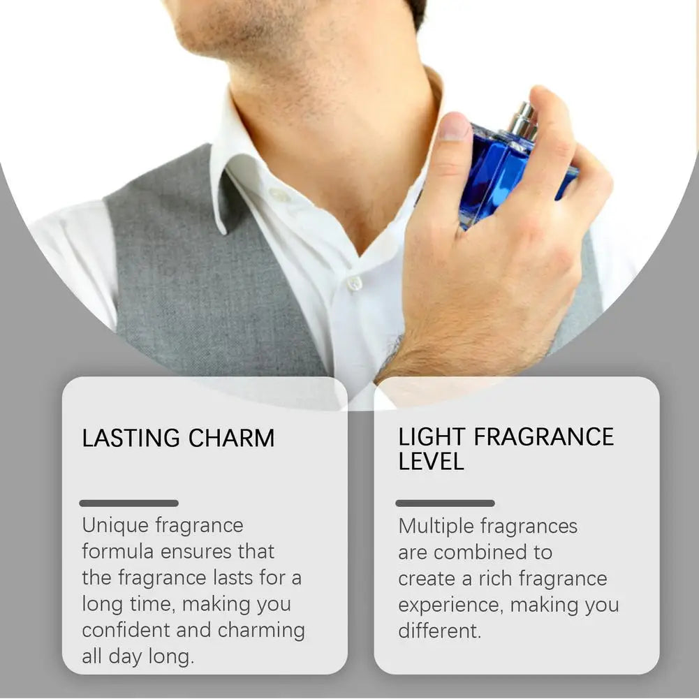 Men's Perfume Charming Whiskey Pheromone Natural Charm Attract Women Long-lasting Refreshing Elegant Fragrance Ideal Gift Dating